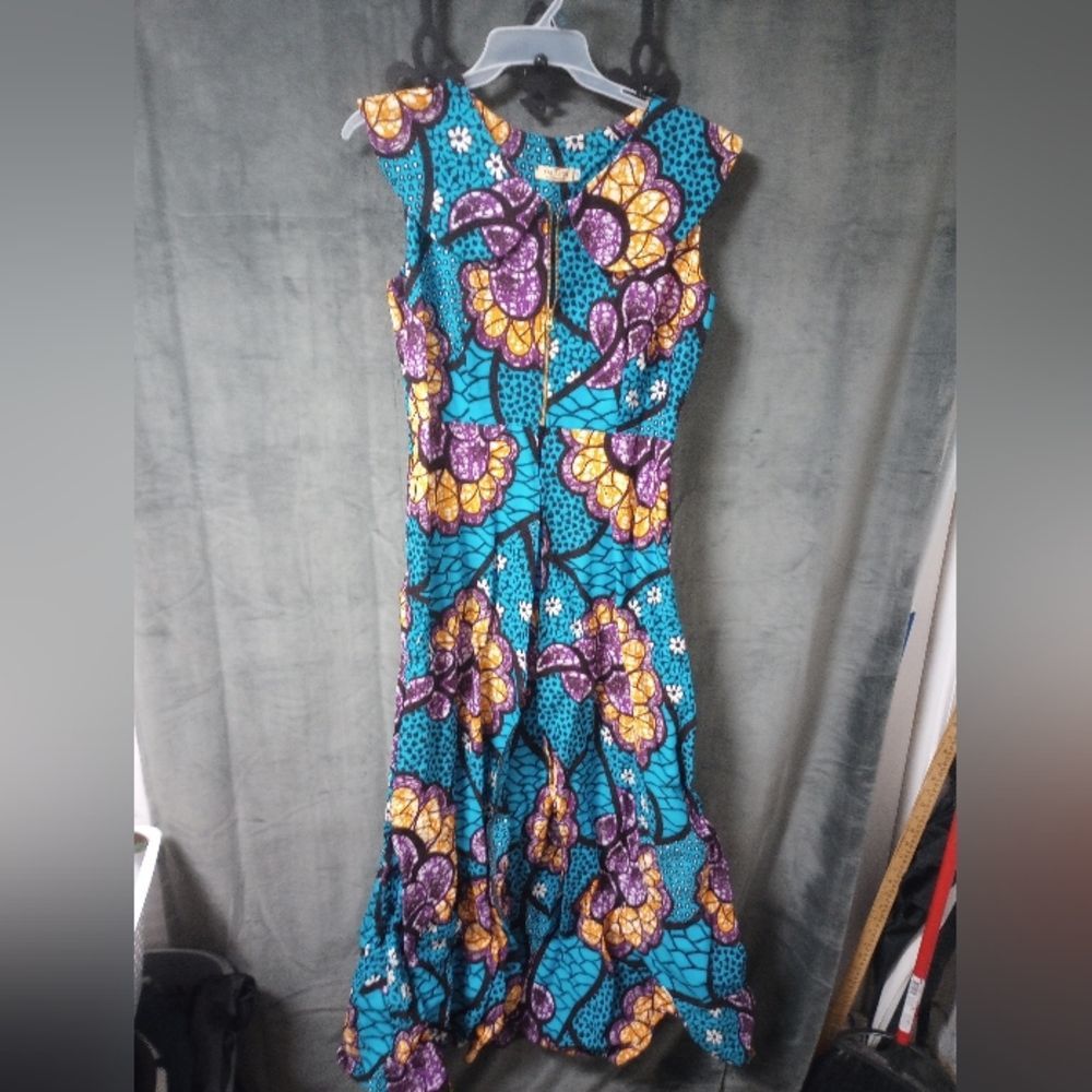 Afripride Zip Front Sleeveless Top/Dress Tag Size XXL Measures As A Large NWOT